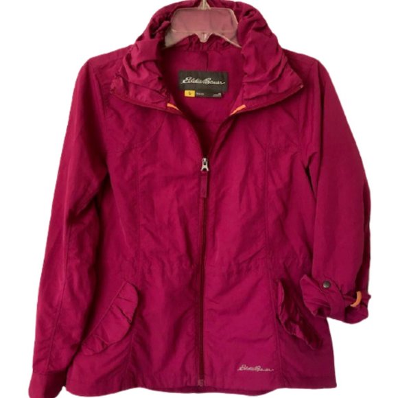 Eddie Bauer Travex Roll Sleeve Jacket, Ruffled Collar Raspberry - SP - Picture 1 of 10
